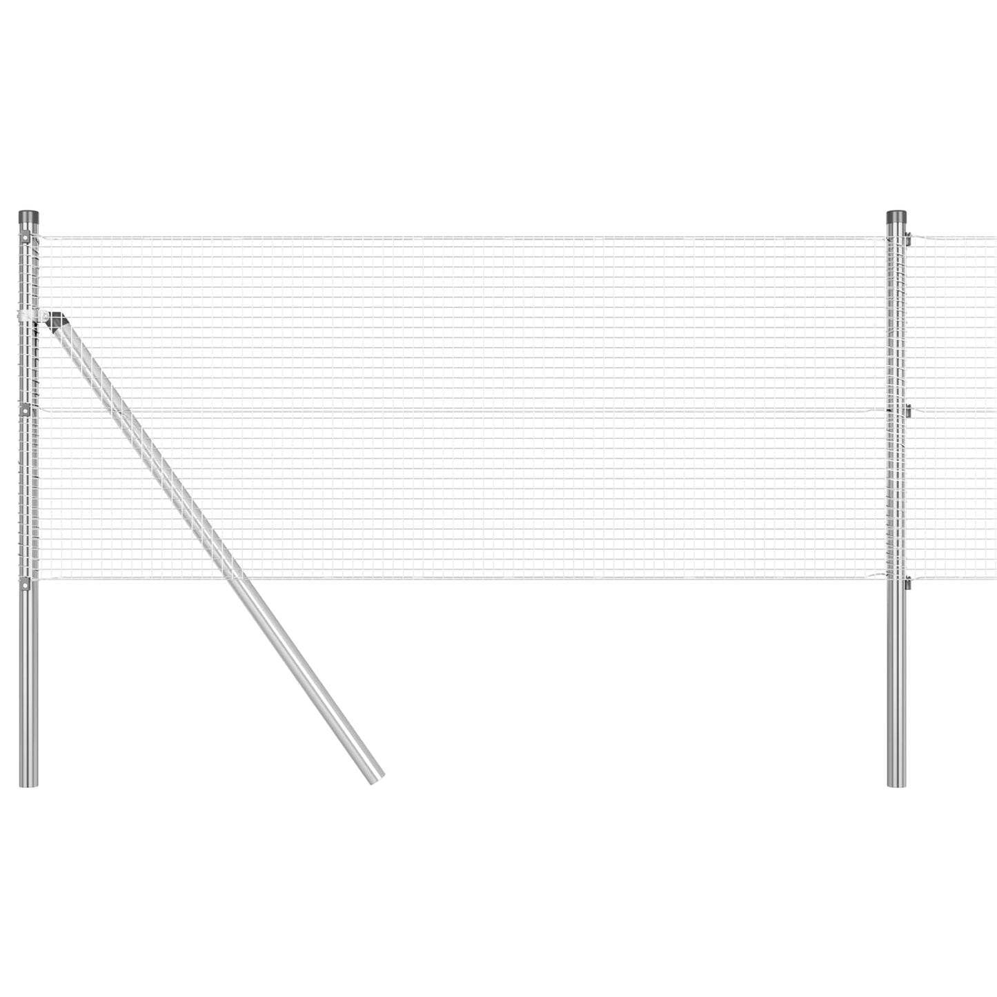 vidaXL Συγκολλητός φράχτης από σύρμα 2500 x 60 εκ Ασημί