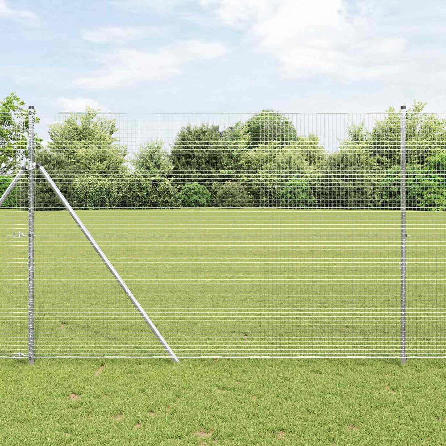 vidaXL Συγκολλητός φράχτης από σύρμα Ασημί 1.6 x 25 m