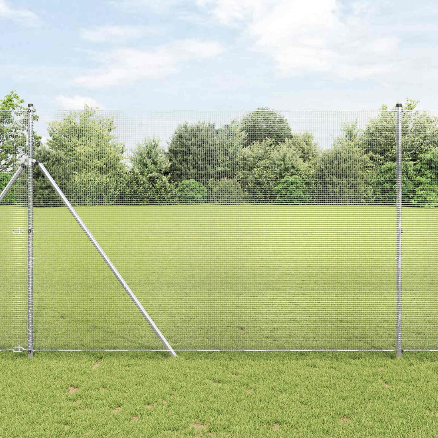vidaXL Συγκολλητός φράχτης από σύρμα Ασημί 1.5 x 50 m