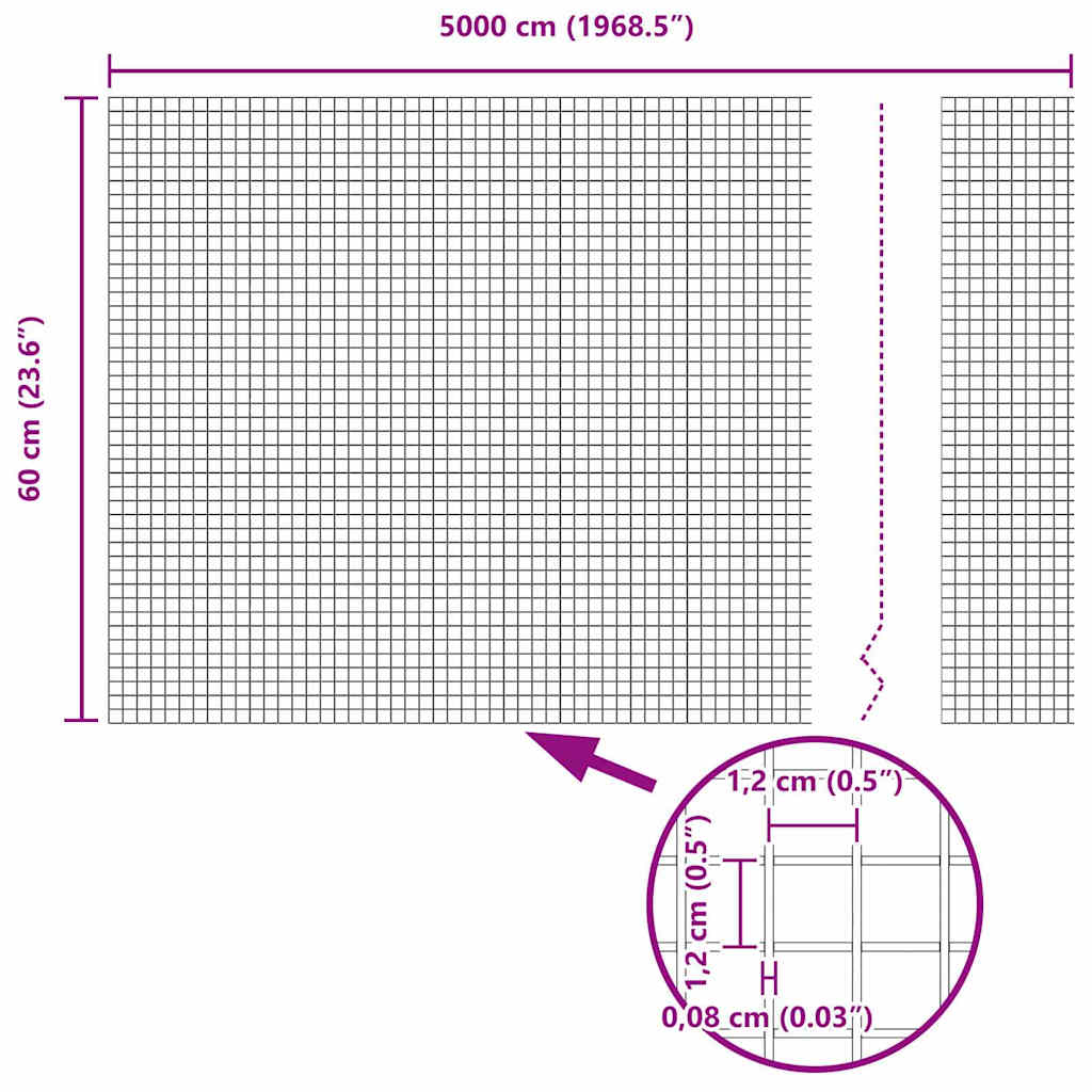 vidaXL Συγκολλητός φράχτης από σύρμα Πράσινο 0.6 x 50 μ.