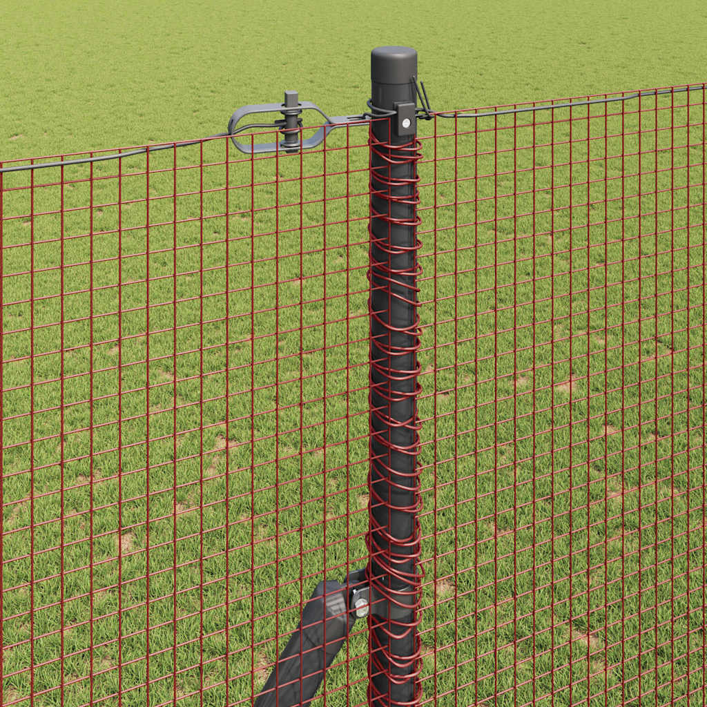 vidaXL Συγκολλητός φράχτης από σύρμα Κόκκινο 1.5 x 25 m Ατσάλι