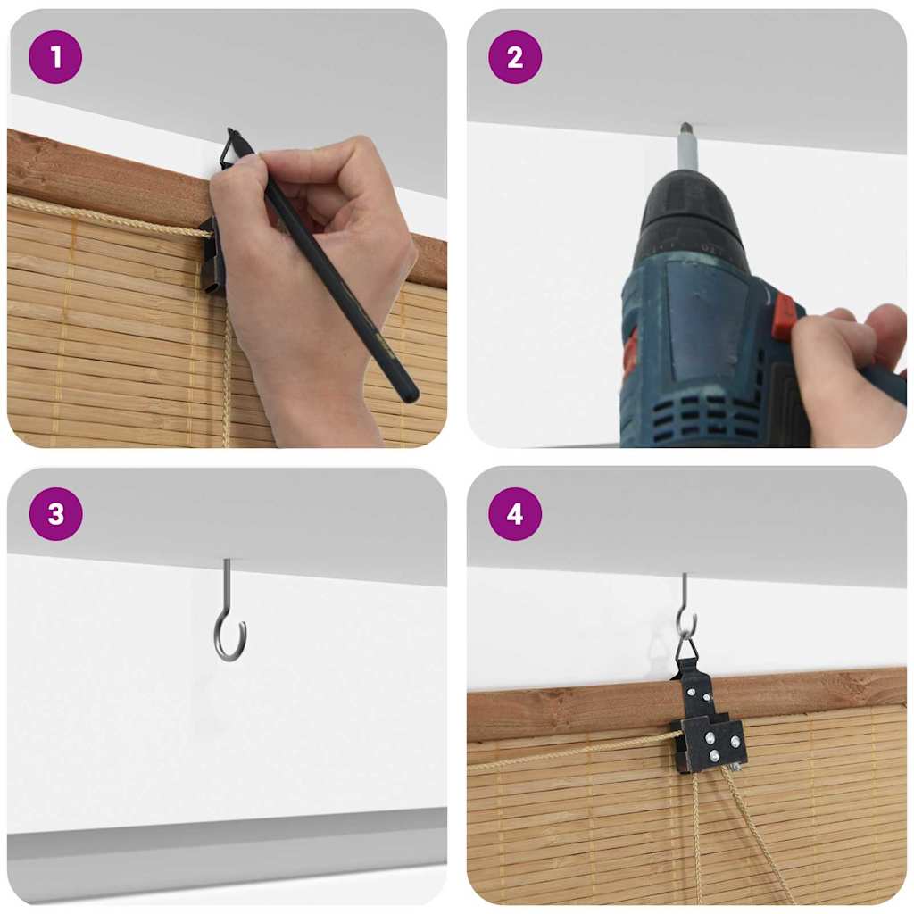 vidaXL Ρολά και Σκίες Παραθύρων Άλλο Ανοιχτό καφέ Μπαμπού