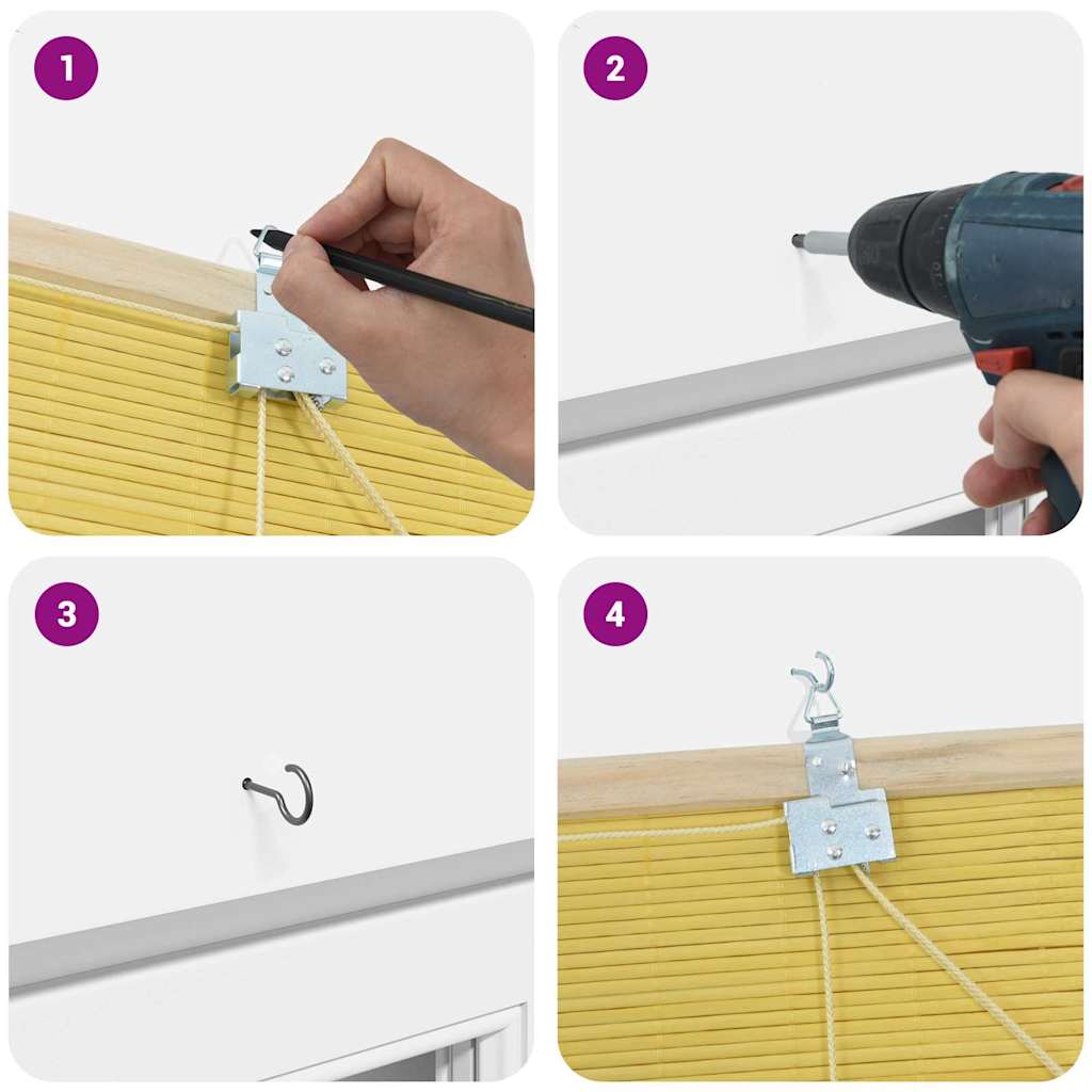 vidaXL Ρολά και Σκίες Παραθύρων Άλλο Κίτρινο Μπαμπού