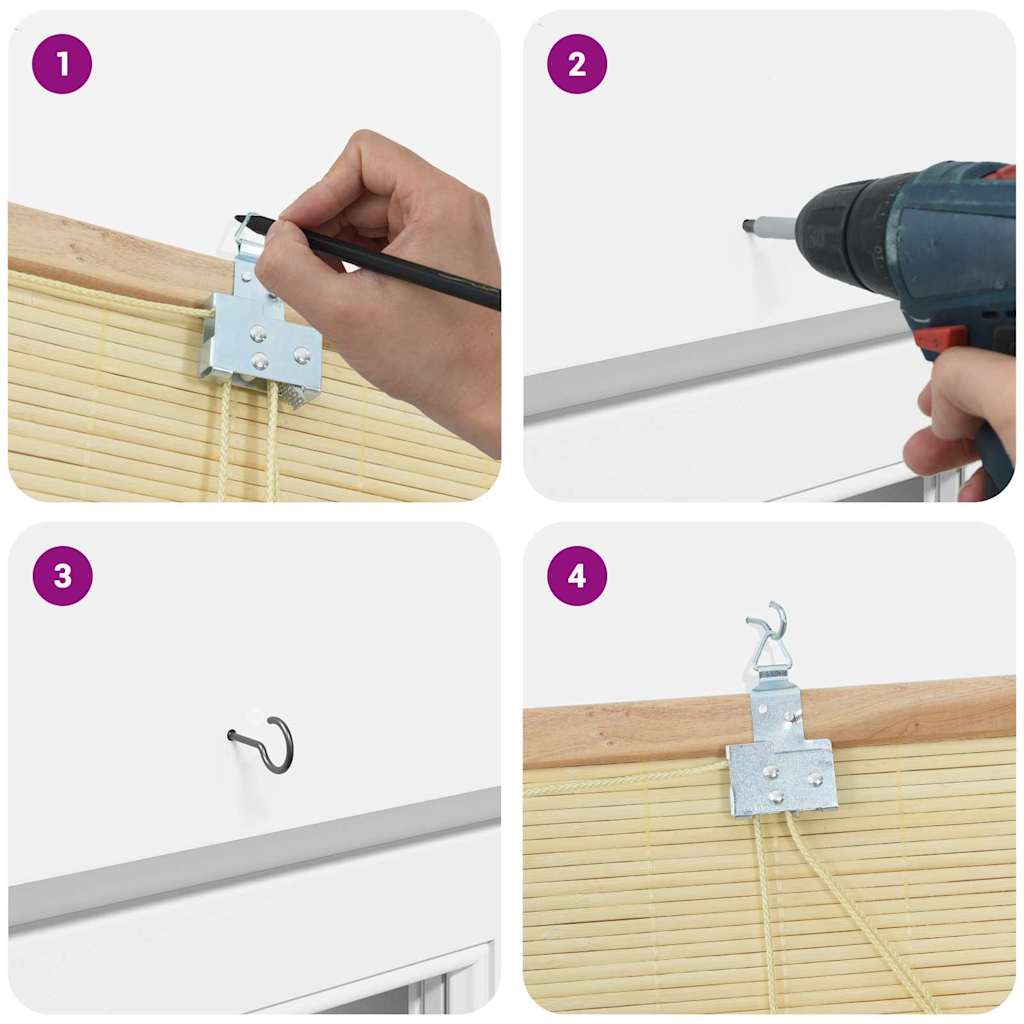 vidaXL Ρολά και Σκίες Παραθύρων Άλλο Φυσικό Μπαμπού