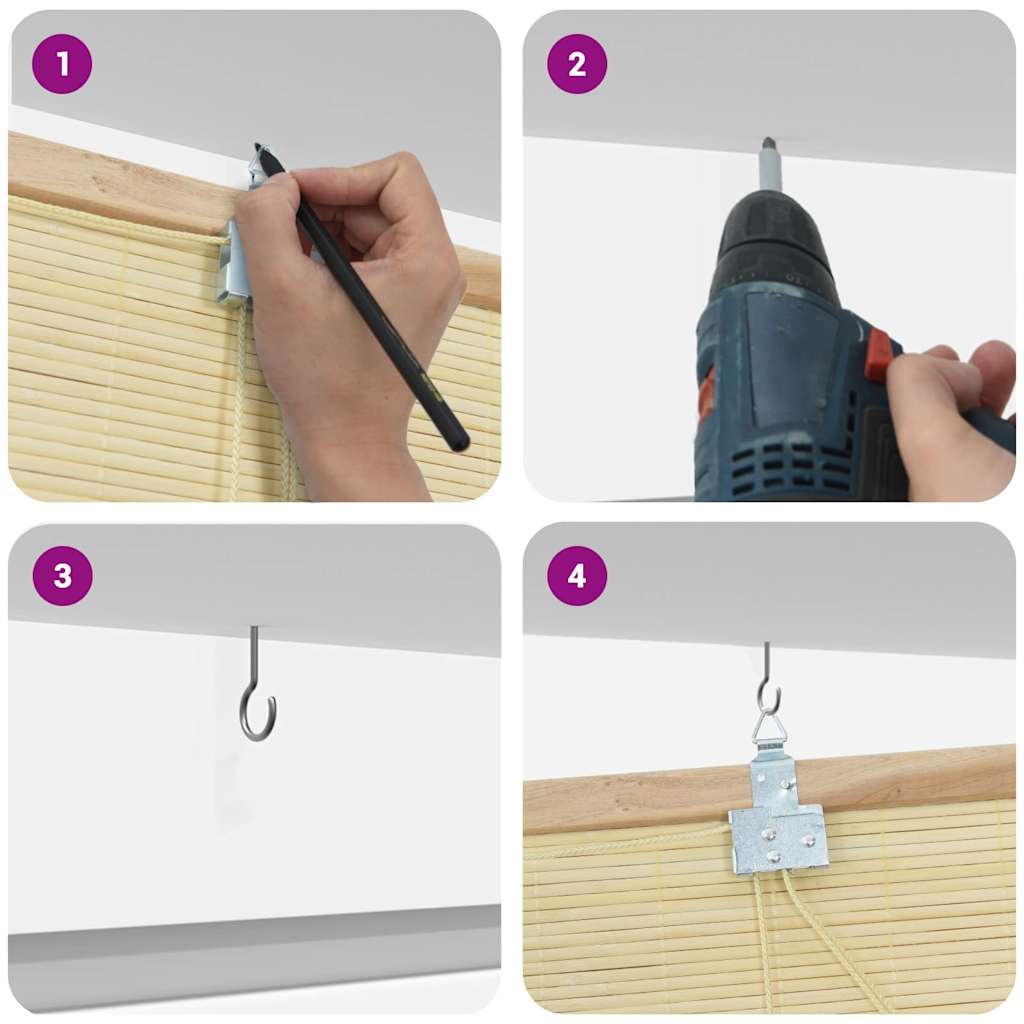 vidaXL Ρολά και Σκίες Παραθύρων Άλλο Φυσικό Μπαμπού