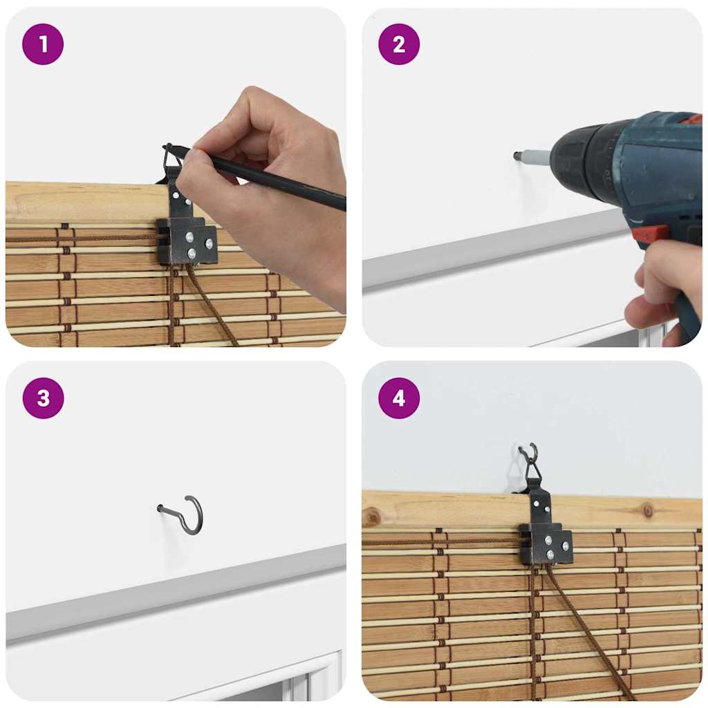 vidaXL Ρόλερ Άλλο Ανοιχτό καφέ 110 x 220 cm Μπαμπού