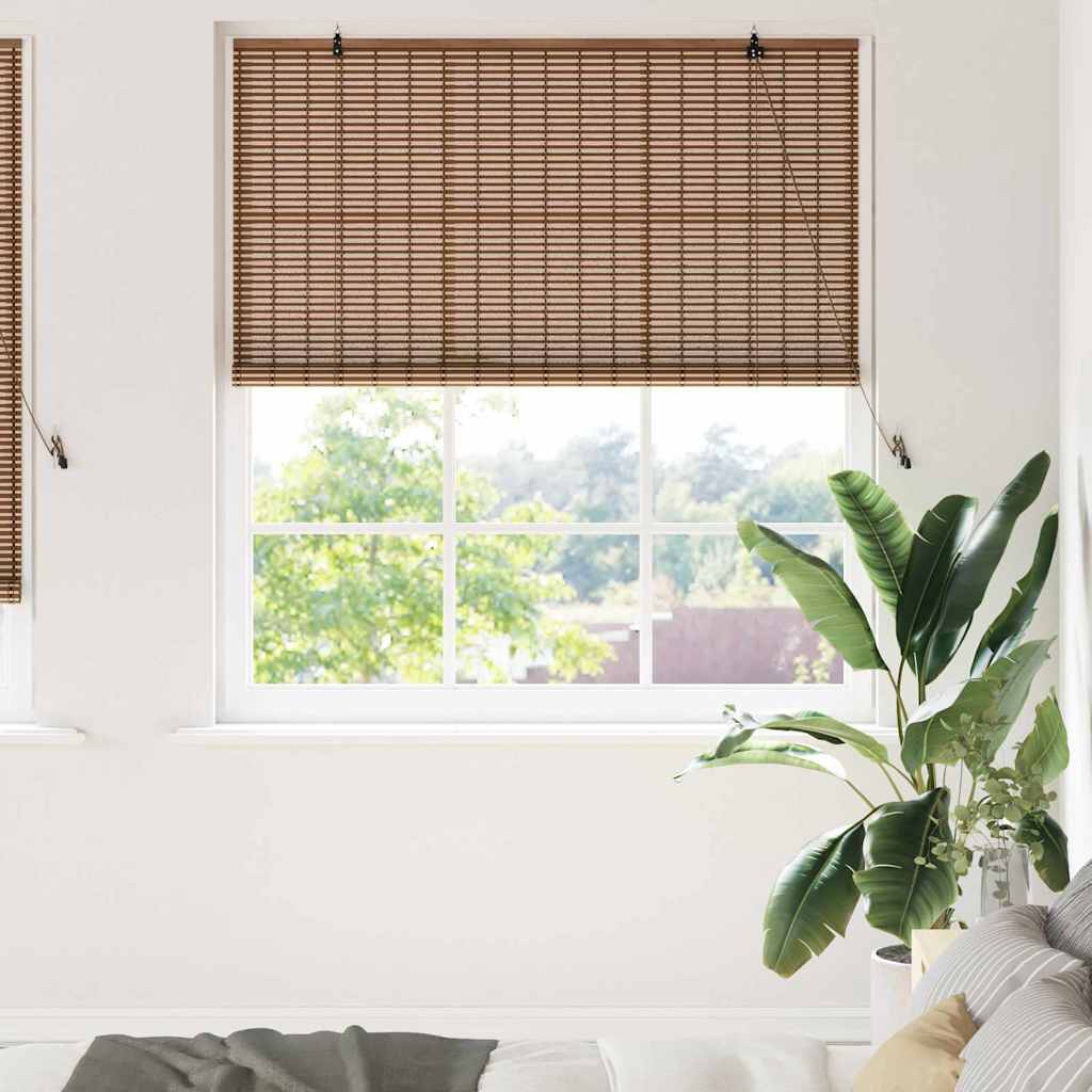 vidaXL Ρολό Παραθύρου Γεωμετρικό Καφέ 150 x 220 cm Μπαμπού