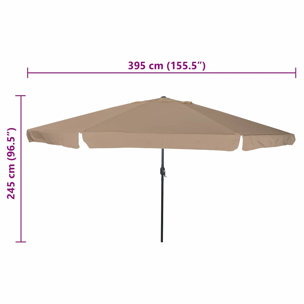 vidaXL Ομπρέλα Κήπου Taupe 394 x 394 x 248 εκ Πολυεστέρας και Χάλυβας