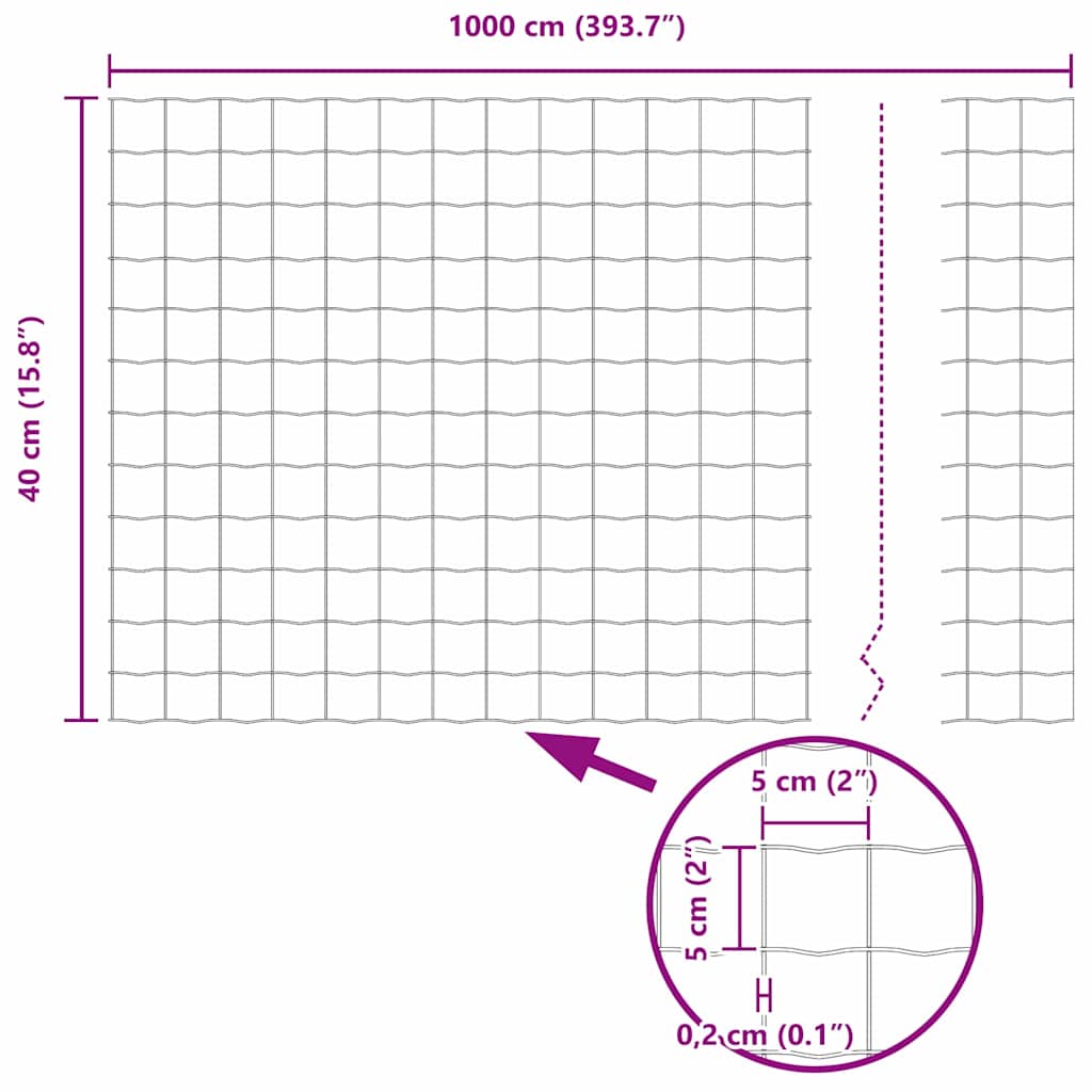 vidaXL Φράχτης Euro Πράσινος 0.4x10 μ Σίδερο