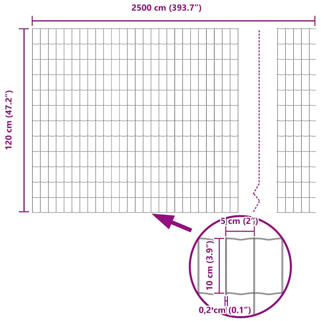vidaXL Φράχτης Ευρώ Πράσινος 1.2x25 μ Σίδερο