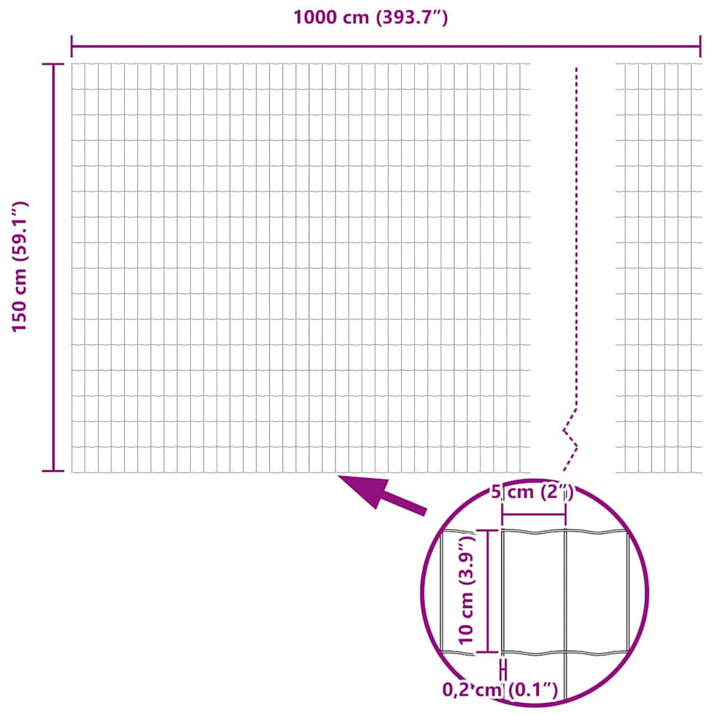 vidaXL Euro Fence Γκρι 1.5x10 μ Χάλυβα