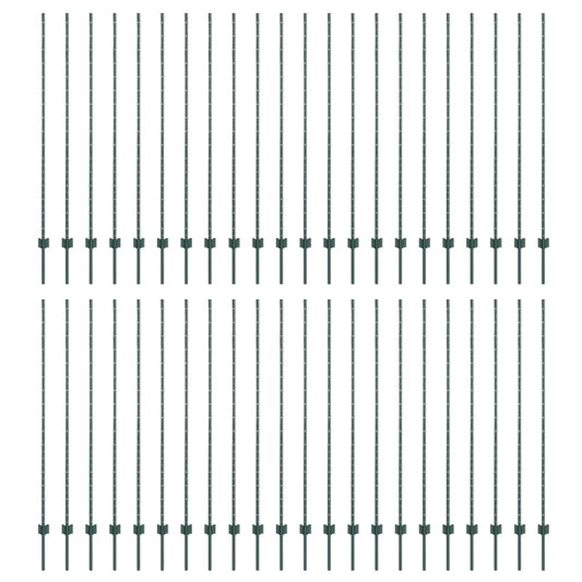 vidaXL 44 Τεμ Πράσινες Κολόνες Φράχτη U-Channel Χάλυβα