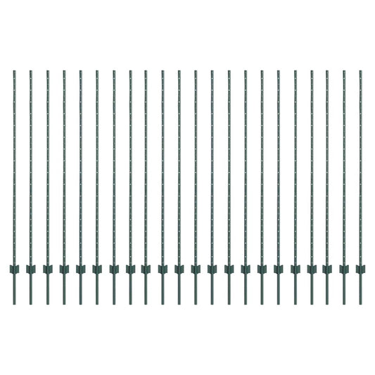 vidaXL πόλοι φence 22 τεμ U-Channel Πράσινοι 200 εκ Χάλυβας