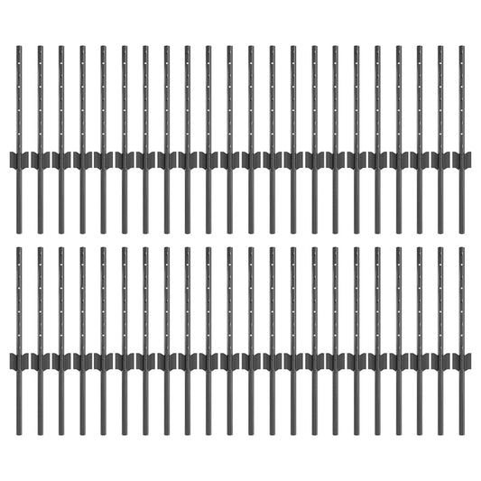 vidaXL Πόδια φράχτη 44 τεμ U-Channel Γκρι 80 εκ Χάλυβας