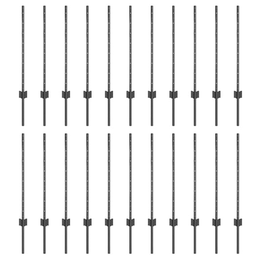 vidaXL Κολώνες φράχτη 22 τμχ U-Channel Γκρι 120 εκ χάλκινος