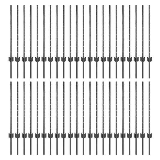 vidaXL Πόλοι Φράχτη 44 τεμάχια U-Channel Γκρι 120 εκ Ατσάλι