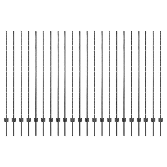 vidaXL Πό posts φράχτη 44 pcs Γκρι 200 cm Ατσάλι