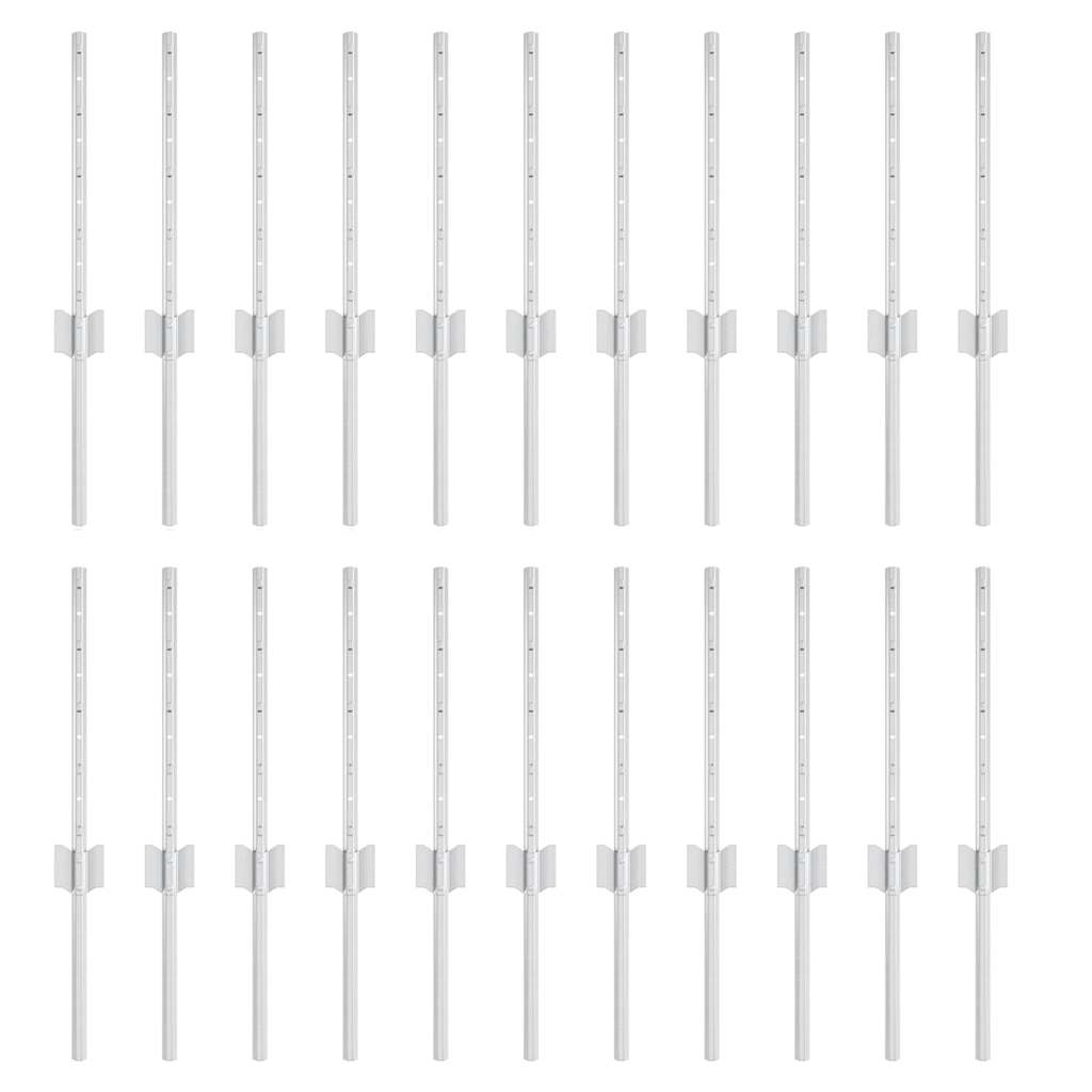 vidaXL Πό posts φράχτη 22 pcs Ασημί 80 cm Ατσάλι