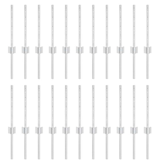 vidaXL Πό posts φράχτη 22 pcs Ασημί 80 cm Ατσάλι