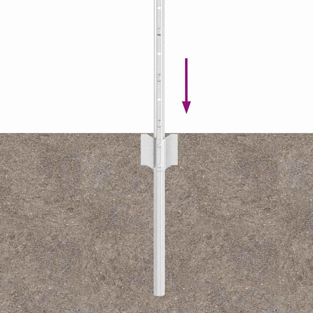 vidaXL Πό posts φράχτη 44 pcs Ασημί 80 cm Ατσάλι