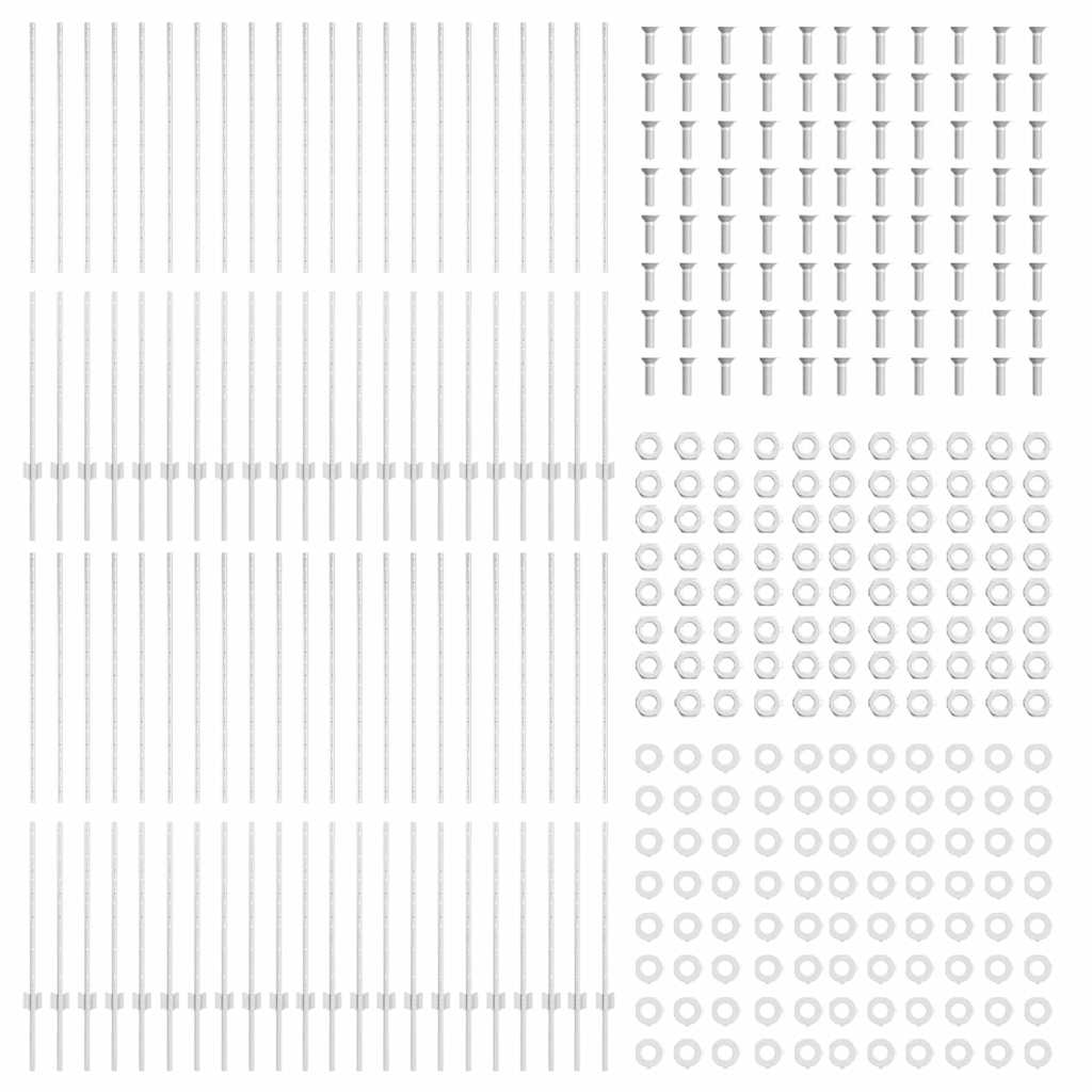 vidaXL Πό posts φράχτη 88 pcs Ασημί 200 cm Ατσάλι