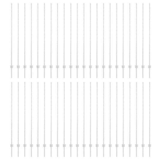 vidaXL Πό posts φράχτη 88 pcs Ασημί 200 cm Ατσάλι