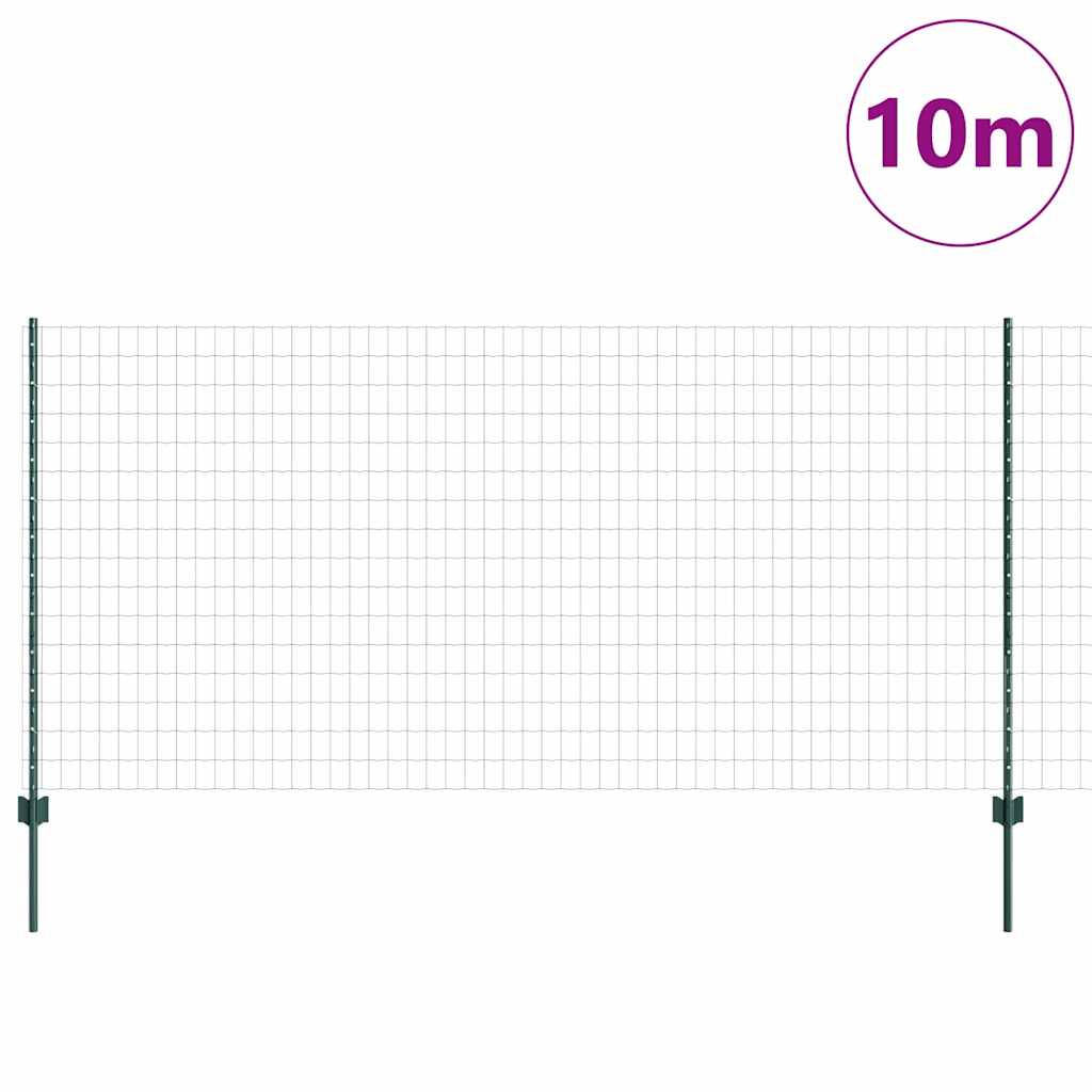 vidaXL Φράχτης euro με 5 U Posts Πράσινος 1,2x10 μ Χάλυβας