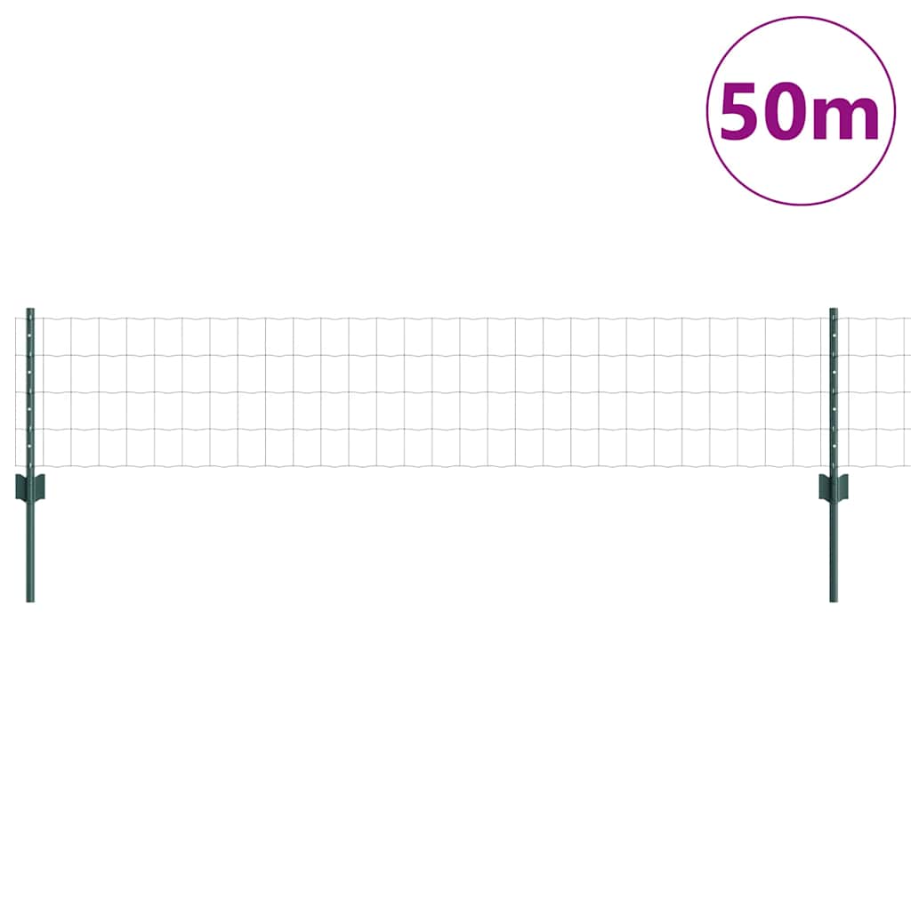 vidaXL Ευρωπαϊκό Φράχτη με 22 Πόδια Πράσινο 0,4x50 μ Ατσάλι
