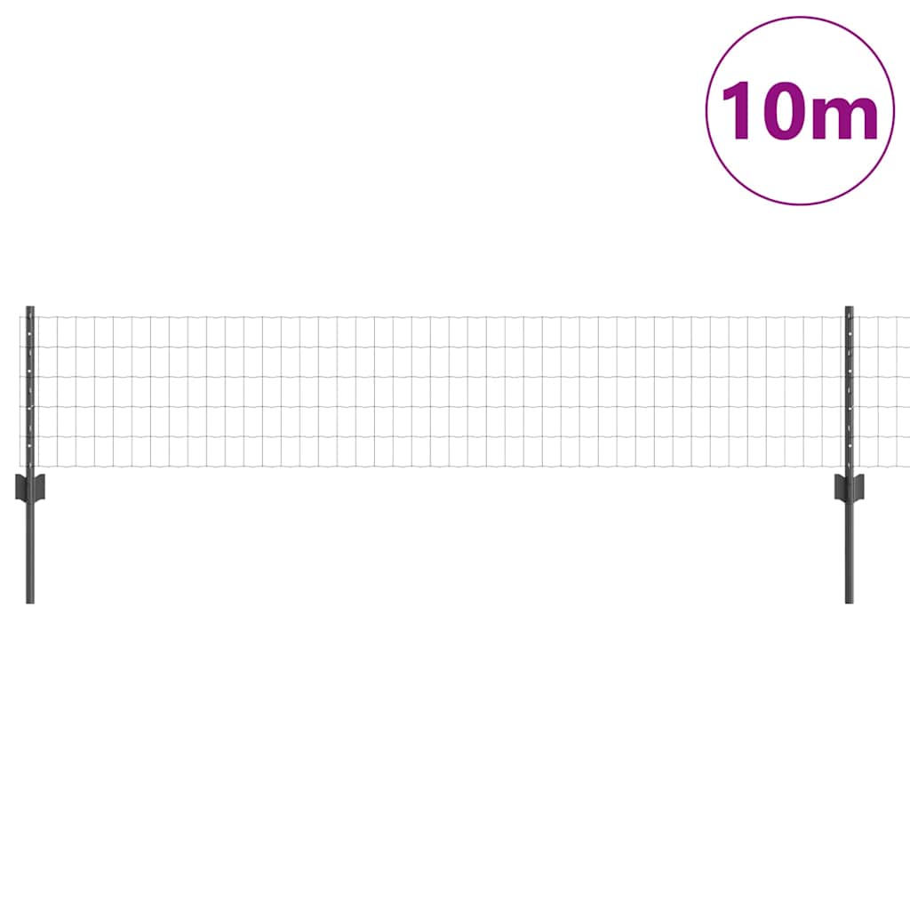 vidaXL Περίφραξη Euro με Στήλη 10 x 0,4 m PVC-Επικαλυμμένο Ατσάλι Γκρι