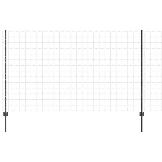 vidaXL Περίφραξη Euro με 10 U Πόδια Γκρι 1.4x10 μ Χάλυβα