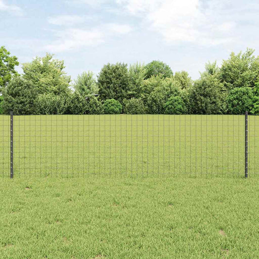 vidaXL Περίφραξη Euro με Στήλη 50 x 0,6 μ PVC-Επικαλυμμένο Ατσάλι Γκρι