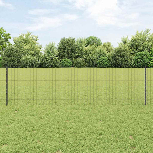 vidaXL Περίφραξη Euro με Στήλη 50 x 0,6 μ PVC-Επικαλυμμένο Ατσάλι Γκρι