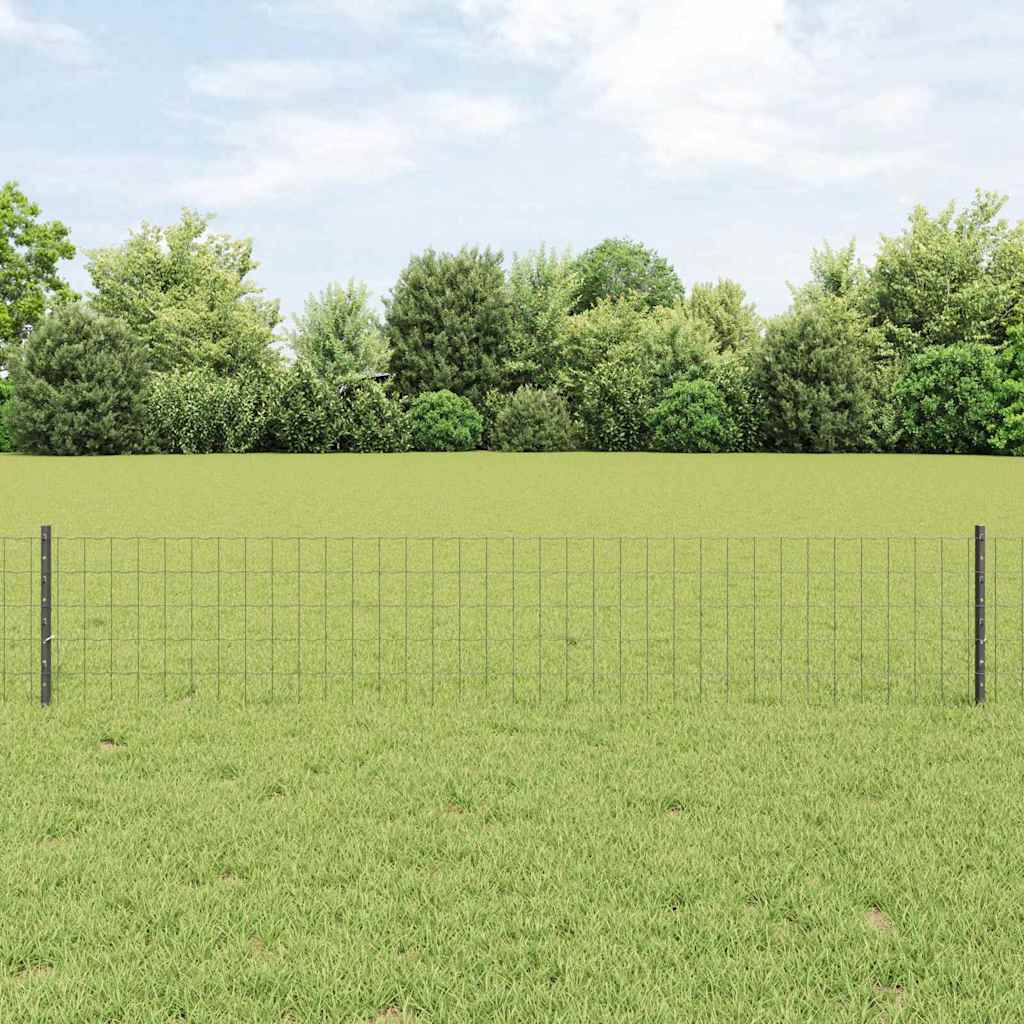 vidaXL Περίφραξη Euro με Στήλη 10 x 0,4 m PVC-Επικαλυμμένο Ατσάλι Γκρι