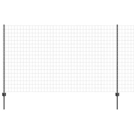 vidaXL Ευρωπαϊκό Φράχτη με 10 Στυλό Γκρι 1,4x10 μ Μεταλλικό