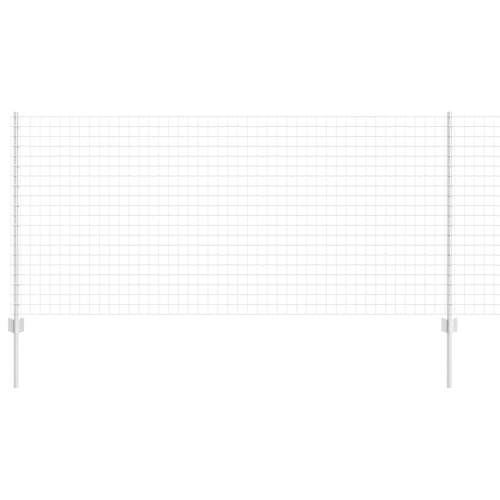 vidaXL Ευρωπαϊκό Φράχτη με 10 Στυλοβάτες Ασημί 1x10 μ Χάλυβας