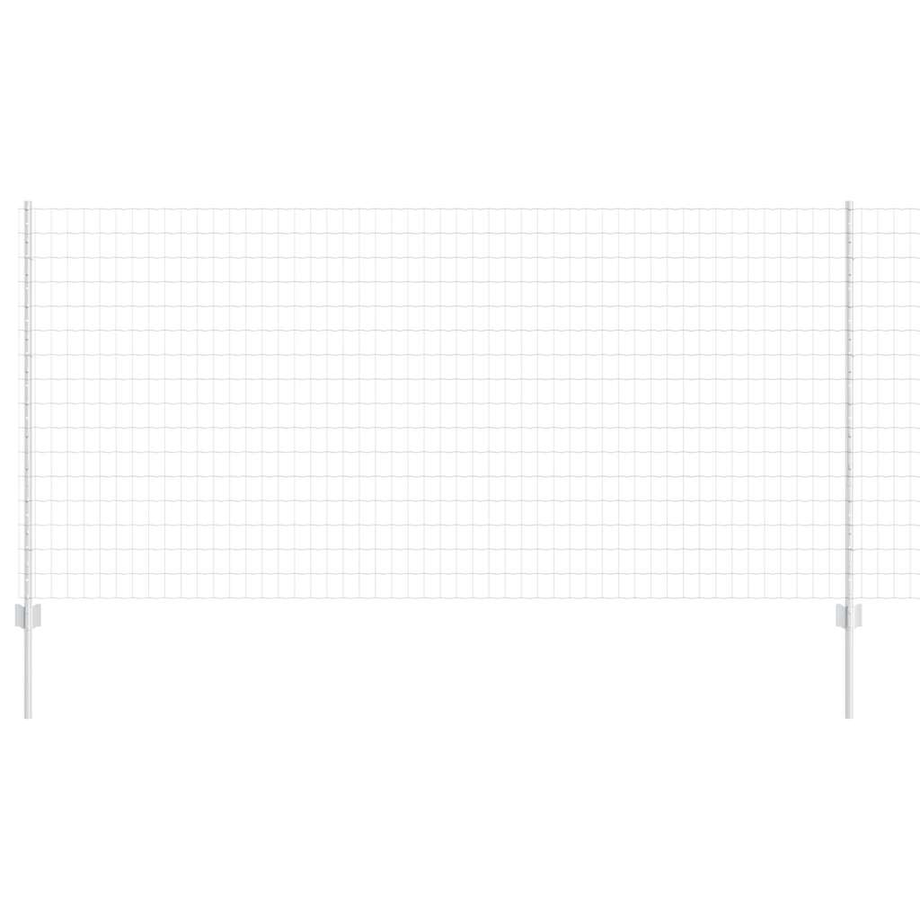 vidaXL Ευρωπαϊκός φράχτης με 10 μεταλλικές βάσεις Ασημί 1,2x10 μ Ατσάλι