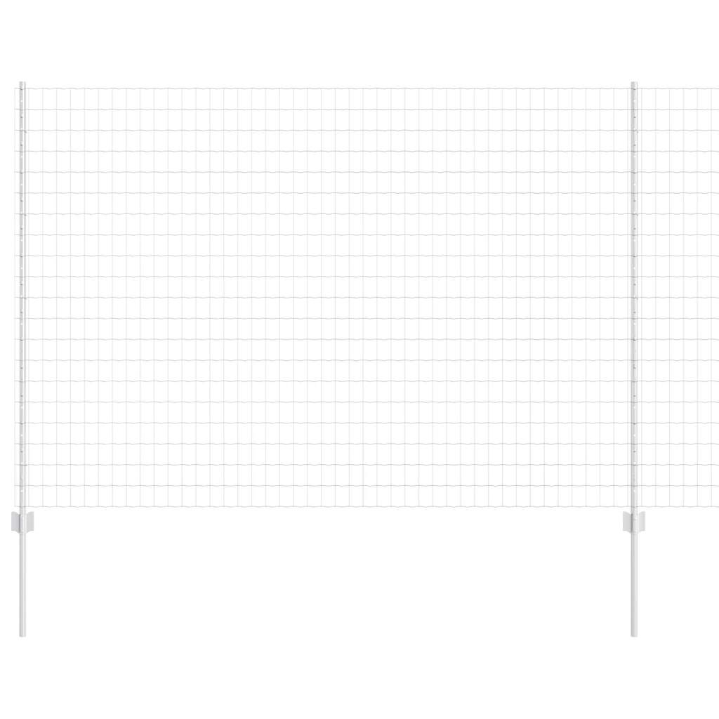 vidaXL Ευρωπαϊκό Φράχτη με 10 Υποστηρίγματα Ασημί 1,6x10 μ Ατσάλι