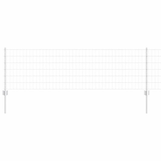 vidaXL Euro Fence με 5 Υποστηρίγματα Ασήμι 0,6x10 μ Ατσάλι