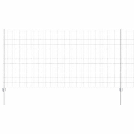 vidaXL Ευρωπαϊκό Φράχτη με 10 Στήλες Ασημί 1,2x10 μ Ατσάλι