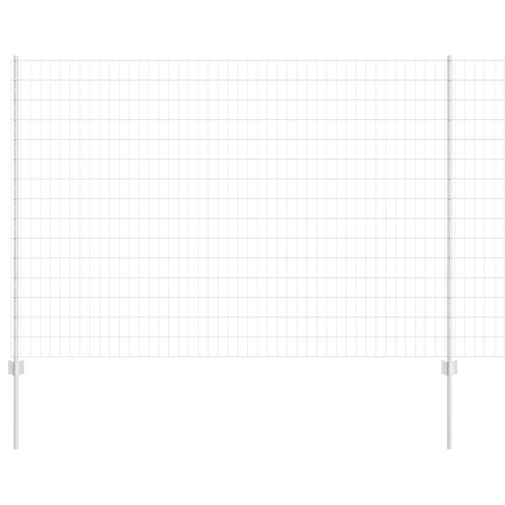 vidaXL Ευρωπαϊκό Φράκτη με 10 Στήλες Ασημί 1,5x10 μ Ατσάλι