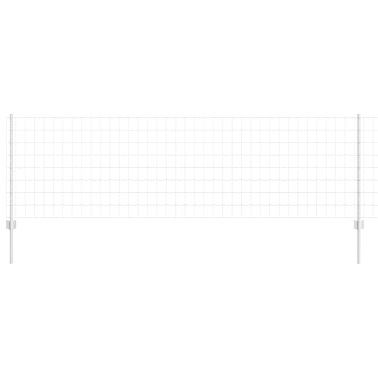 vidaXL Ευρωπαϊκό Φράχτη με 5 Στηρίγματα Ασημί 0,8x10 μ Χάλυβας