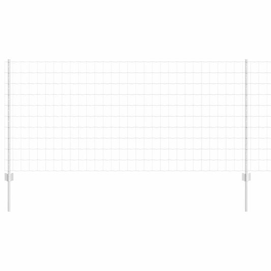 vidaXL Ευρωπαϊκό Φράχτη με 10 Σιδερένιες Κολόνες Ασημί 1x10 μ Ατσάλι