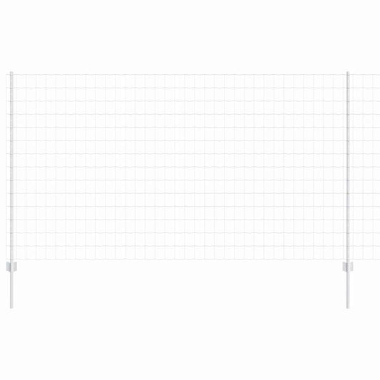 vidaXL Ευρωπαϊκός Φράκτης με 10 Σιδερένιους Πόλους Ασημί 1,4x10 μ Σίδηρος