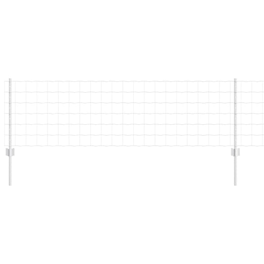 vidaXL Ευρωπαϊκός φράκτης με 5 μεταλλικούς πασσάλους Ασημί 0,6x10 μ Ατσάλι