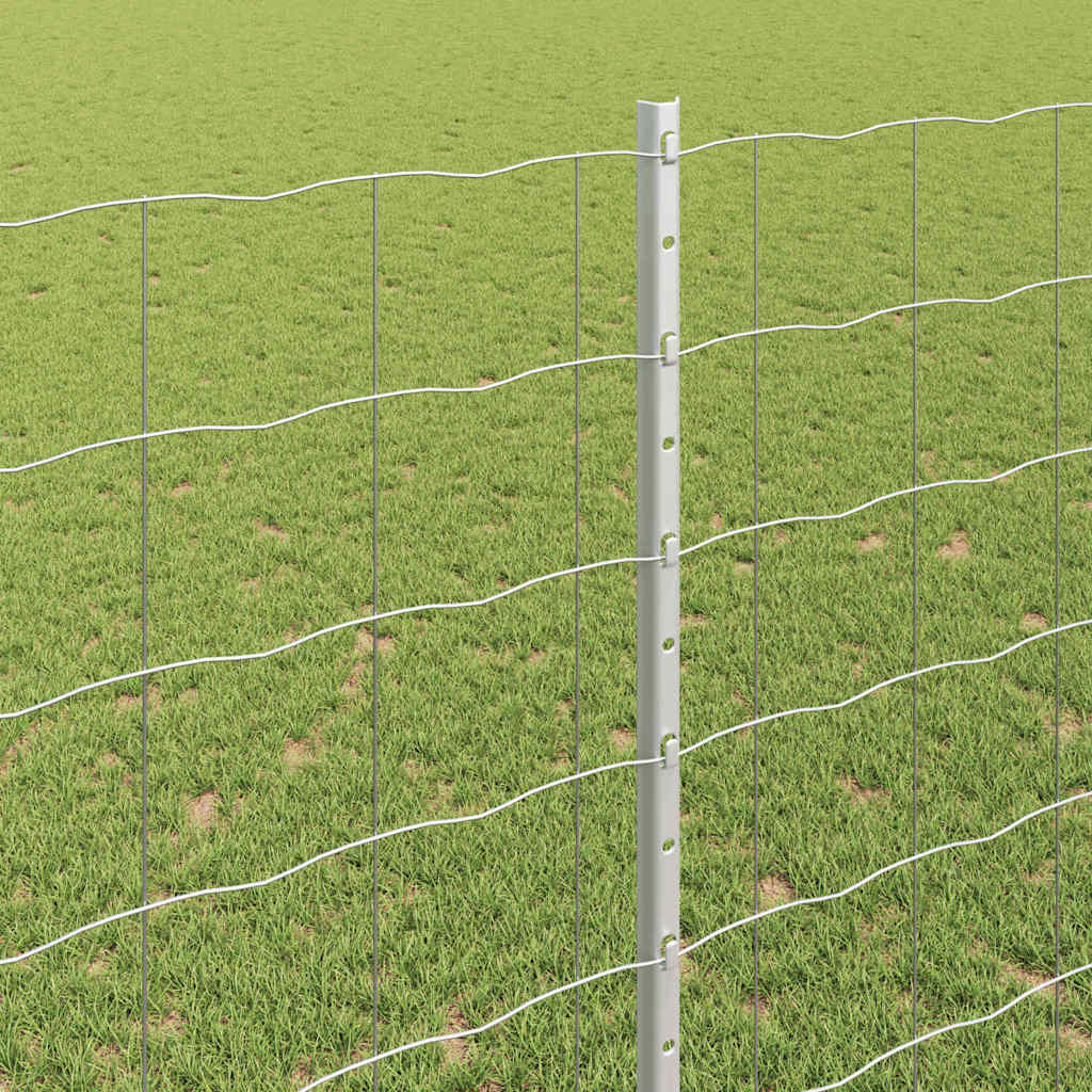 vidaXL Ευρωπαικό Φράχτη με 10 Πόδες Ασημί 1,4x10 μ Ατσάλι