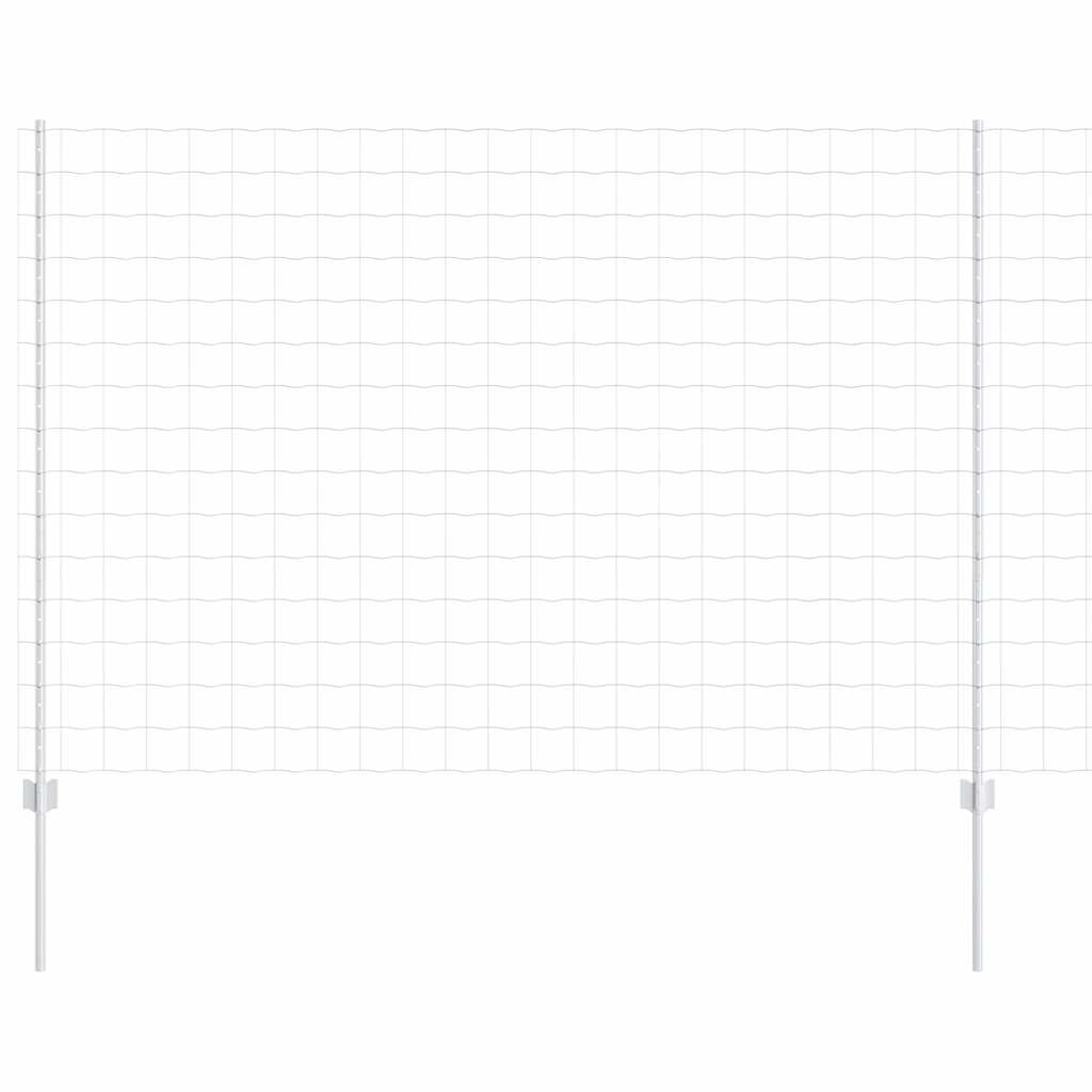 vidaXL Ευρωπαϊκό Φράχτη με 10 Υποστηρίγματα Ασημί 1,6x10 μ Ατσάλι