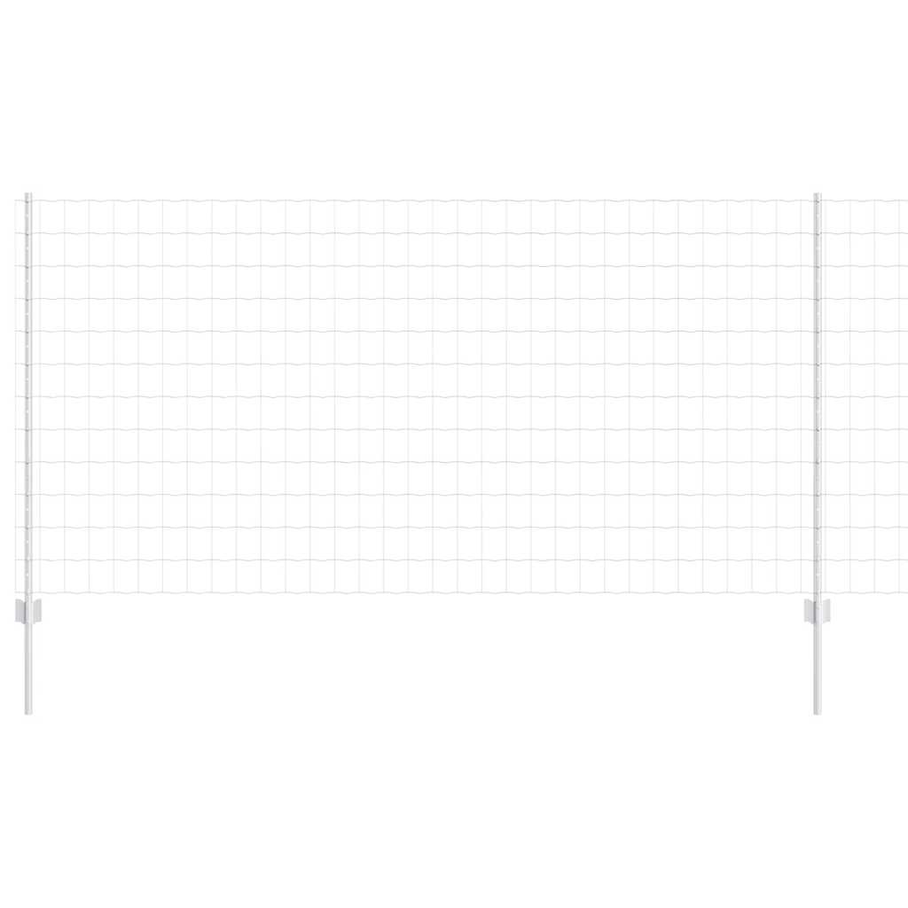 vidaXL Ευρωπαϊκό Φράχτη με 22 U Πόλους Ασημί 1,2x25 μ Ατσάλι