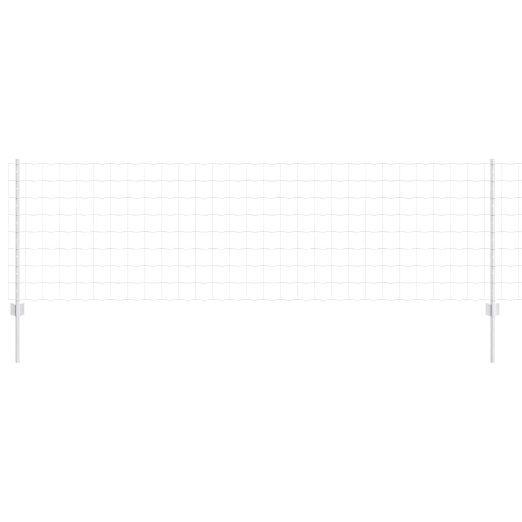 vidaXL Ευρωπαϊκό Φράχτη με 11 Στηρίγματα Ασημί 0,8x25 μ Ατσάλι