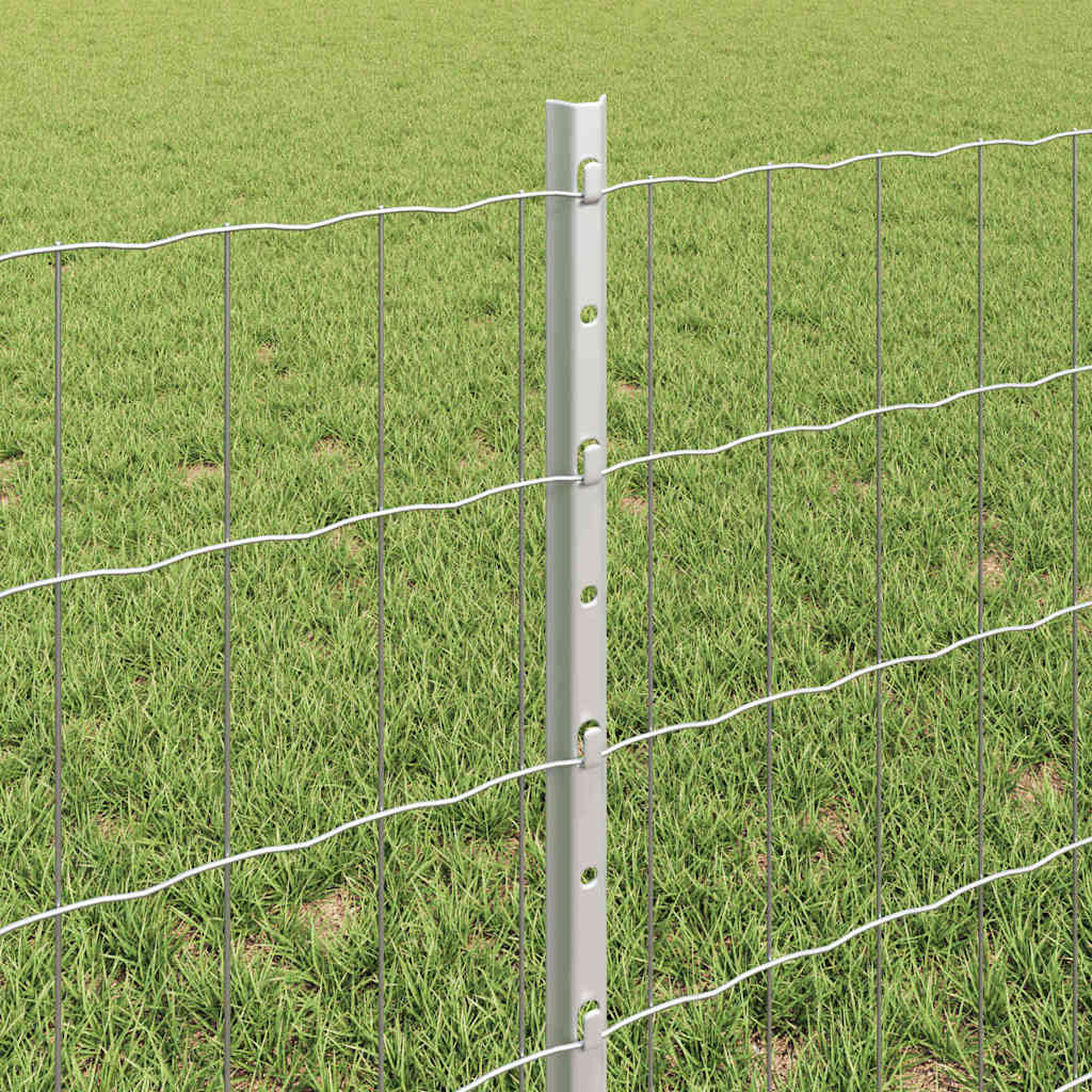 vidaXL Ευρωπαϊκό Φράχτη με 11 στήλες Αλουμινίου 0,6x50 μ Ατσάλι