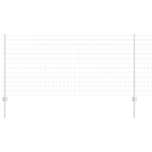 vidaXL Ευρωπαϊκός φράχτης με 10 U υποστήριξη Ασημί 1x10 μ Μετάλλου